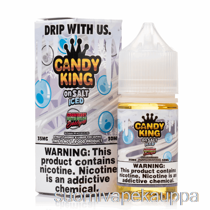 Vape Netistä Jäinen Mansikka Vesimeloni Vaahtomuovi - Candy King Suolalla - 30ml 50mg